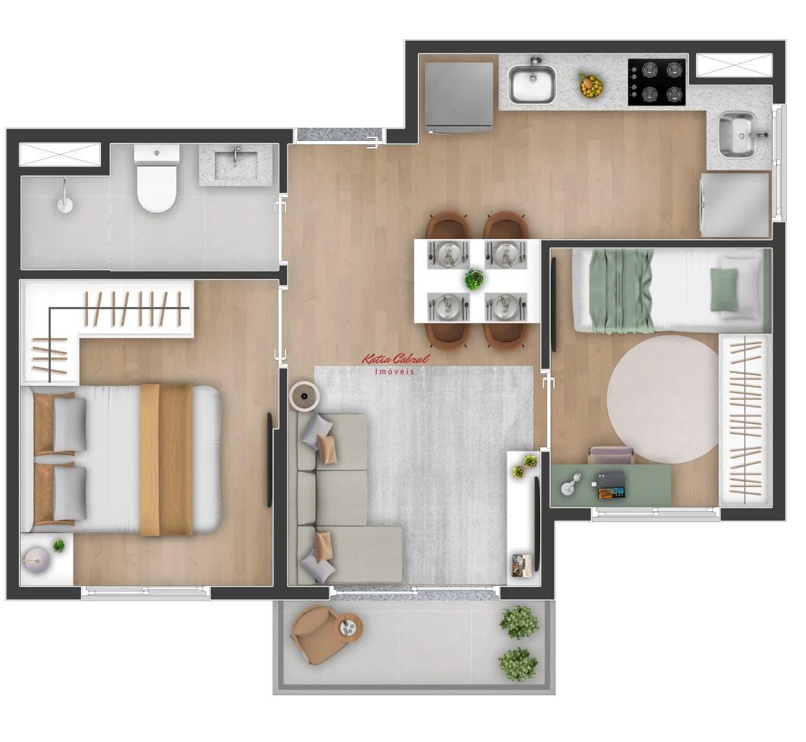 Apartamento, 2 quartos, 34 m² - Foto 4